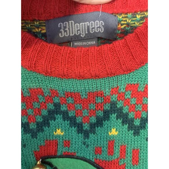 33 Degrees Ugly Christmas Sweater Grumpy Cat Bells Holiday Time Md - Picture 6 of 9